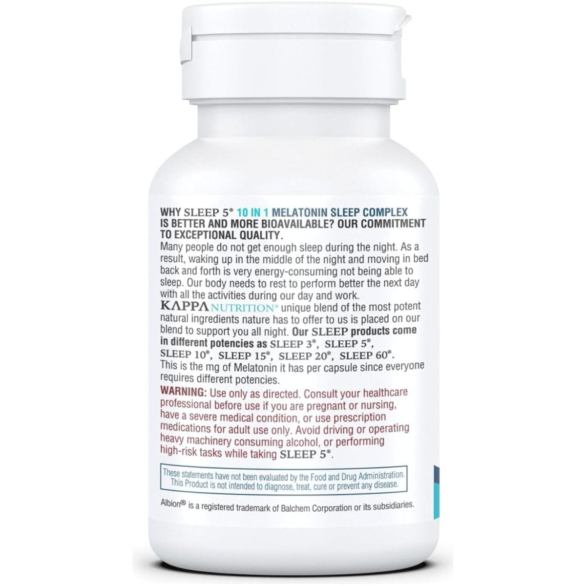 KAPPA NUTRITION Sleep 5Mg of Melatonin, 60 - Day Supply - Suppviv