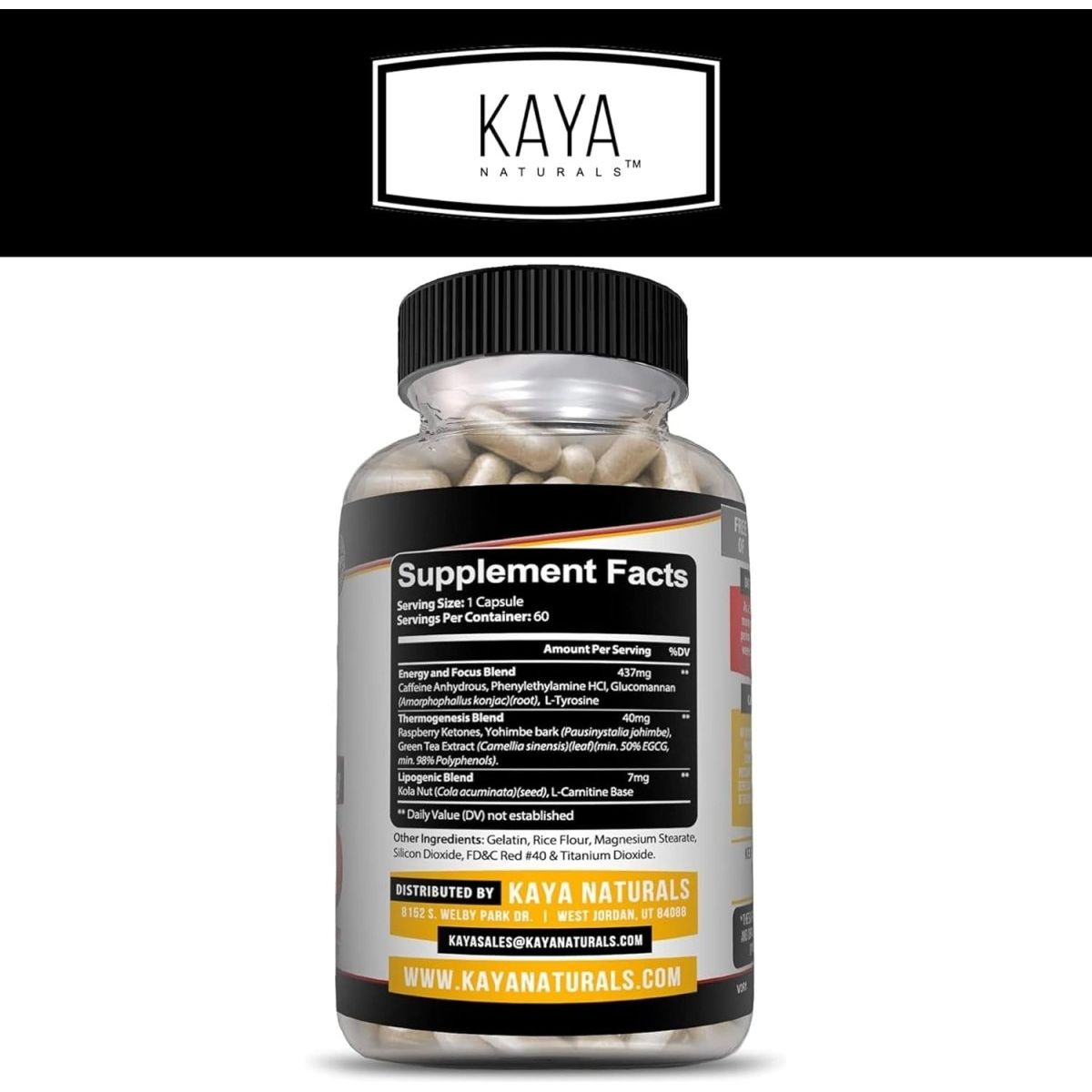 Kaya Naturals Supreme Fat Burner - Weight Loss Pills Women & Men - 60 Count - Suppviv
