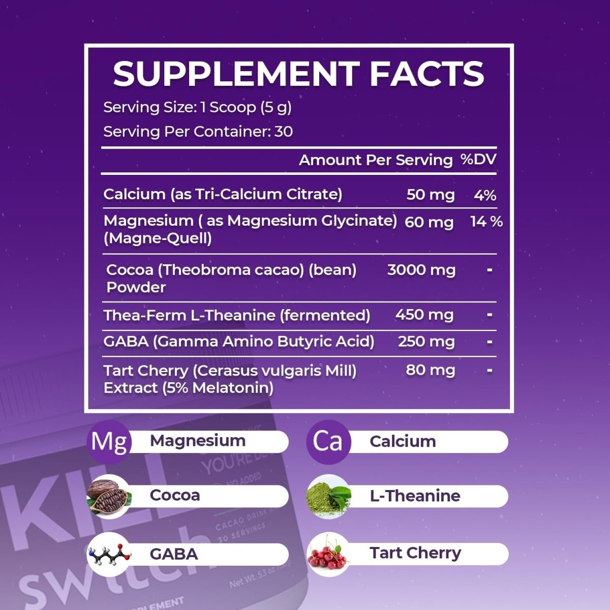 Killswitch Nootropics Brain & Sleep Support Supplement 30 Servings - Suppviv