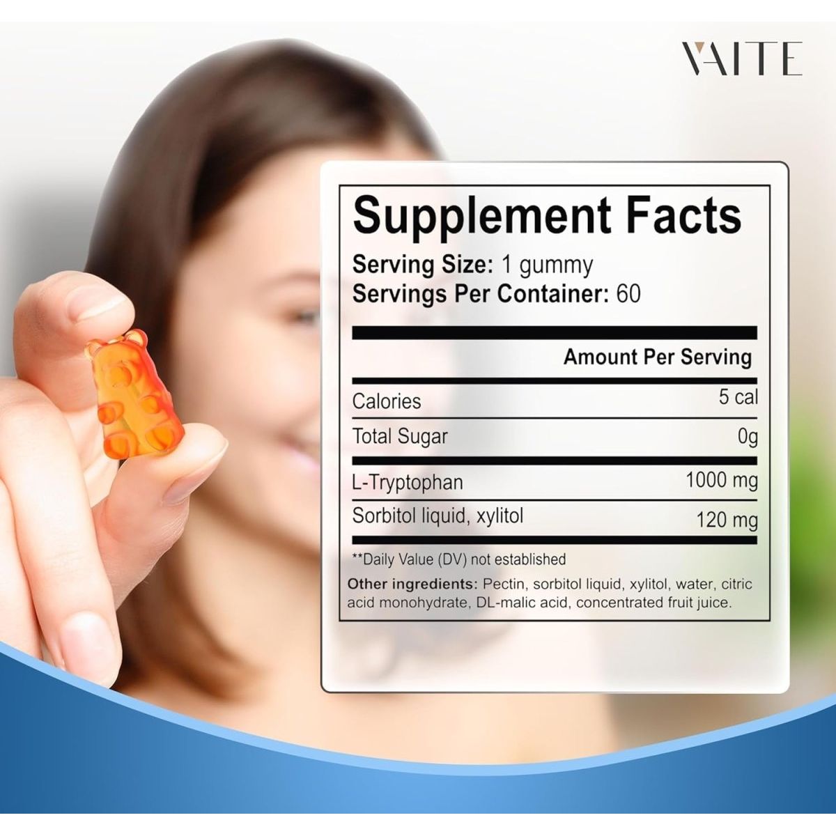 L Tryptophan 1000Mg Gummies – Chewable Supplement 60 Vegan Gummy - Suppviv