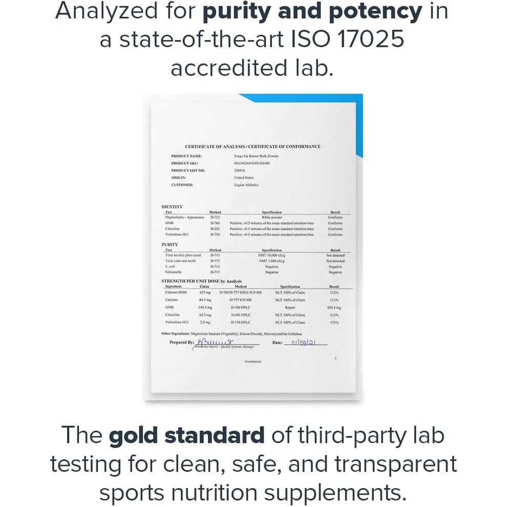 LEGION Forge Fasted Fat Burner - Thermogenic Fat Burner, Target Stomach Fat and Trim Belly Fat 45 Servings - Suppviv