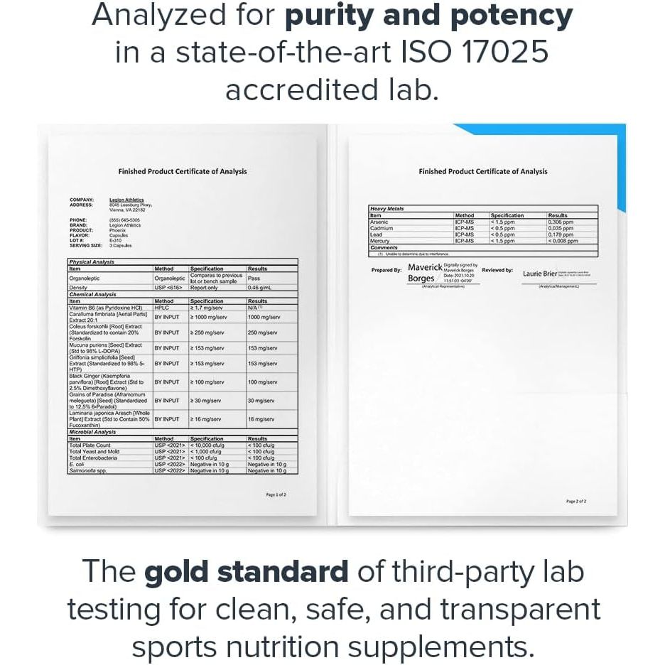 Legion Phoenix Thermogenic Fat Burners & Weight Loss Pills - 30 Serv, 90 Capsules - Suppviv