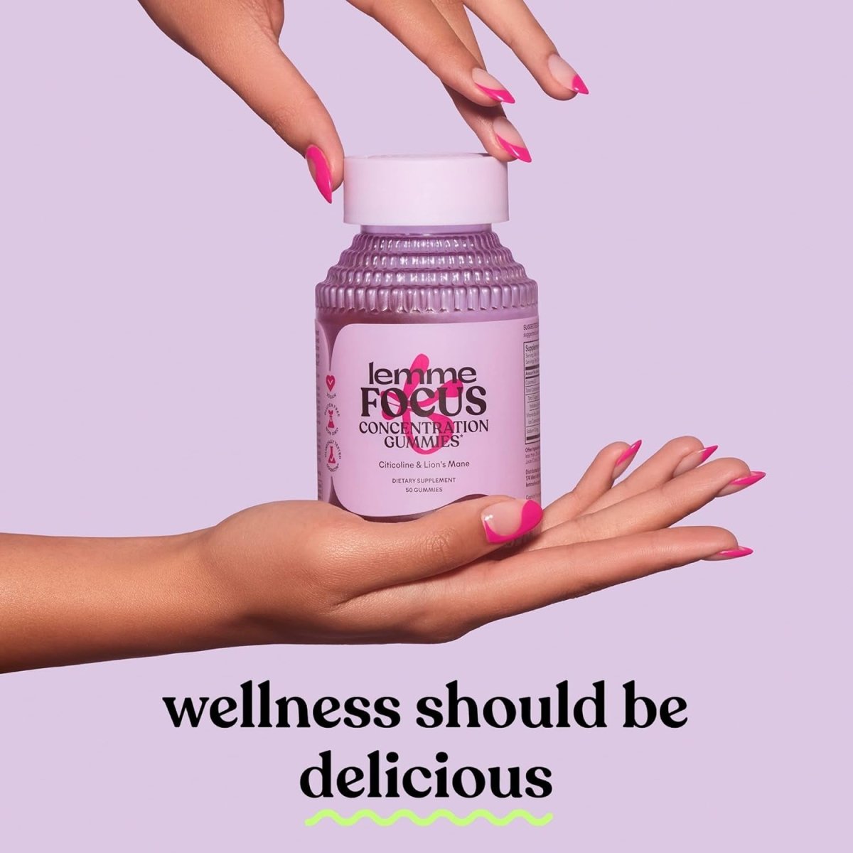 Lemme Focus Concentration & Brain Health Gummies - Strawberry (50 Count) - Suppviv