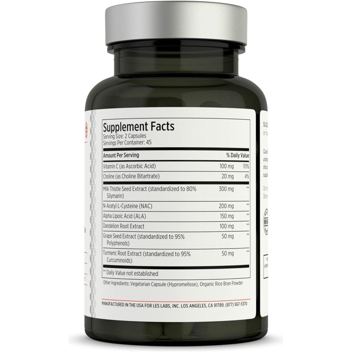 LES Labs Liver Support – Promotes Healthy Liver Function & Detoxification (90 Capsules) - Suppviv