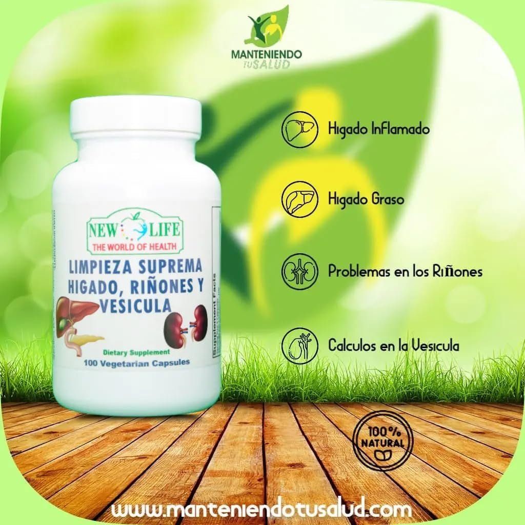 Limpieza Suprema Higado Riñon & Vesicula, Healthy Liver, 100 Veg Capsules - Suppviv