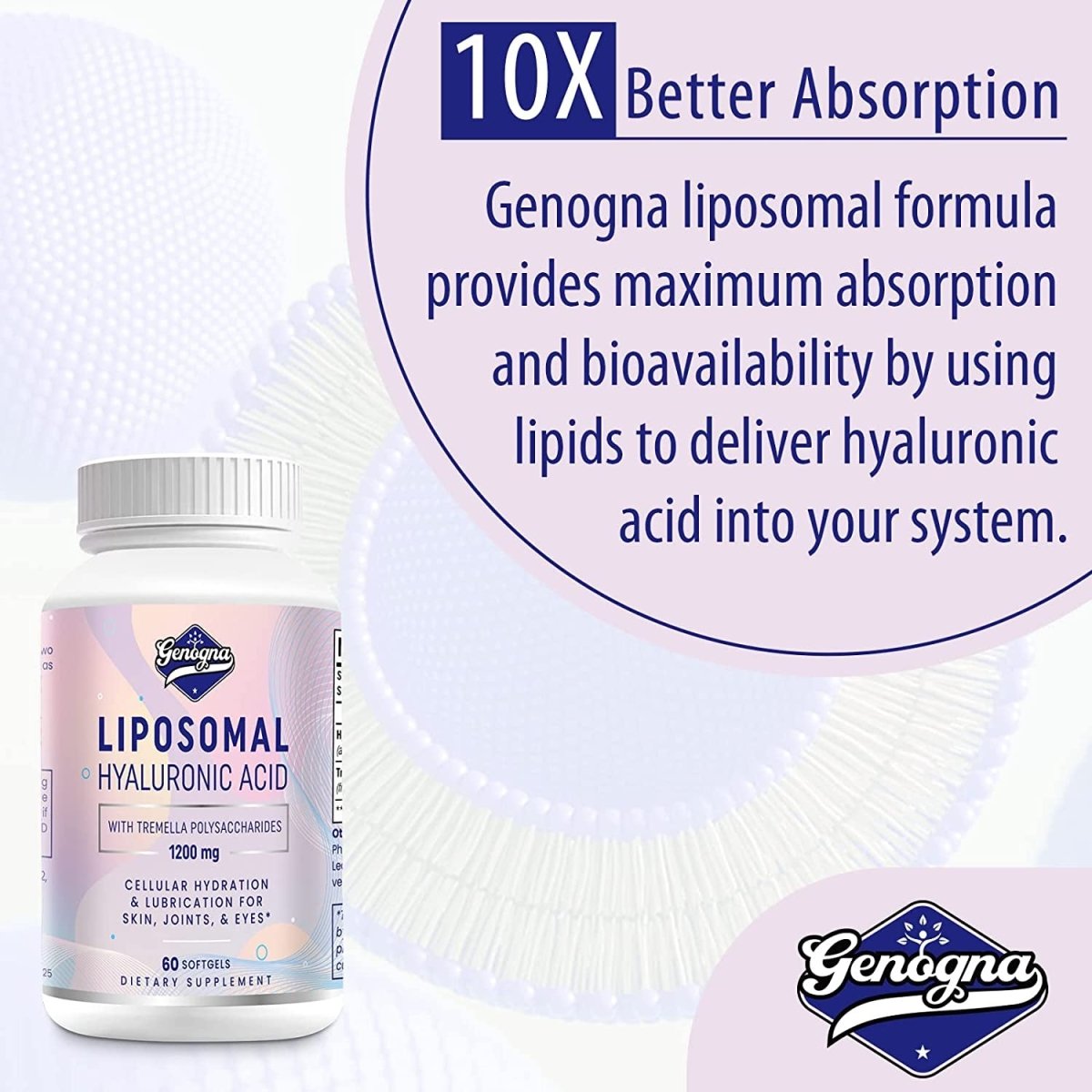 Liposomal Hyaluronic Acid Supplements 1000Mg - High Bioavailable Dietary Hyaluronic Acid Capsules - Suppviv