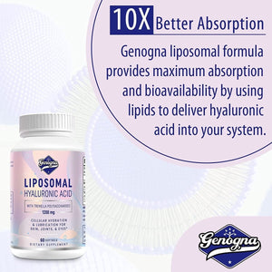 Liposomal Hyaluronic Acid Supplements 1000Mg - High Bioavailable Dietary Hyaluronic Acid Capsules - Suppviv