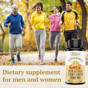 Liposomal Turmeric Curcumin Supplement 2000Mg, ) 60 Softgels - Suppviv