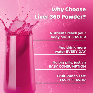 Liver 360 - Fruit Punch Flavored Liver Support Powdered Supplement, 1 Bottle - Suppviv