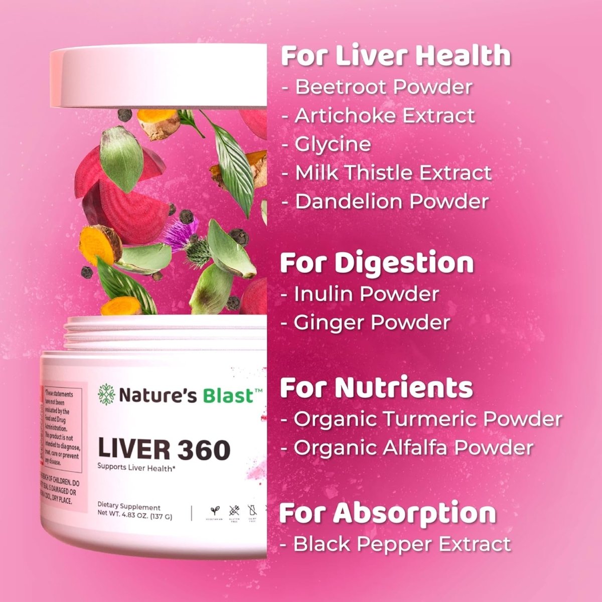 Liver 360 - Fruit Punch Flavored Liver Support Powdered Supplement, 1 Bottle - Suppviv