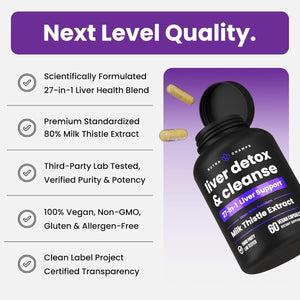 Liver Cleanse Detox & Repair Formula 60 Capsules 1 PACK - Suppviv