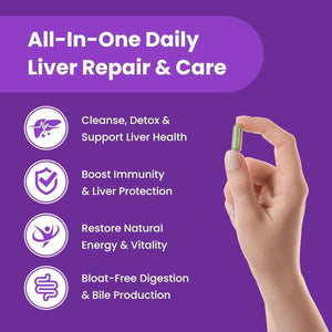 Liver Cleanse Detox & Repair Formula 60 Capsules 1 PACK - Suppviv