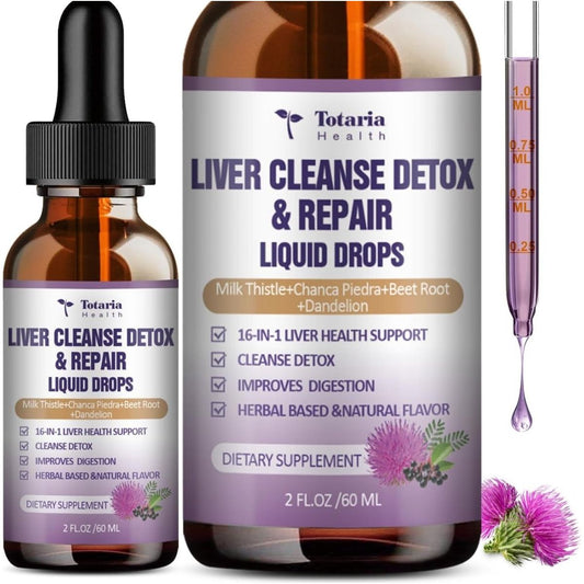 Liver Cleanse Detox & Repair Liquid 1100Mg Milk Thistle Supplement 1 PACK - Suppviv