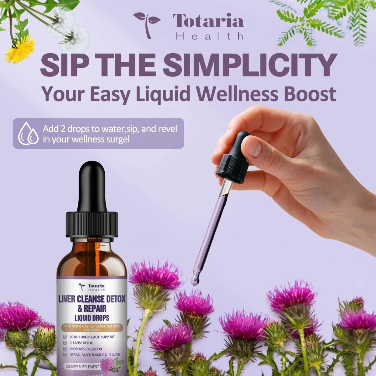 Liver Cleanse Detox & Repair Liquid 1100Mg Milk Thistle Supplement 1 PACK - Suppviv