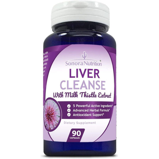 Liver Cleanse, Detox & Support with Milk Thistle, Artichoke, Dandelion & Turmeric, 90 Capsules - Suppviv