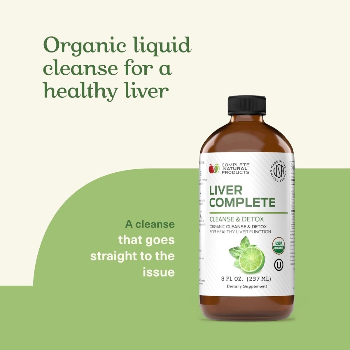 Liver Complete 8Oz - Organic Liquid Liver Cleanse & Detox Supplement - Suppviv