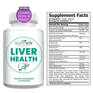 Liver Health Formula |Liver Cleanse Detox & Liver Support with Milk Thistle Extract , 30 Days Supply - Suppviv