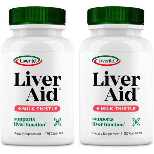 LIVERITE Liver Aid with Milk Thistle 2 - Pack 150 Capsules (Total 300) - Suppviv