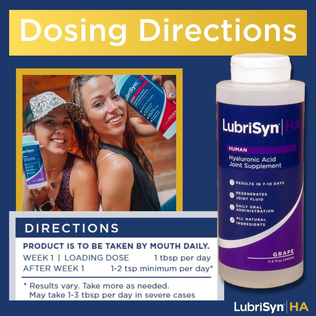 Lubrisynha Joint Supplement, Grape Flavor, 11.5Oz – Promotes Healthy Joint Function, Made in USA, 100% Vegan - Suppviv