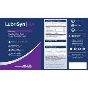 Lubrisynha Joint Supplement, Grape Flavor, 11.5Oz – Promotes Healthy Joint Function, Made in USA, 100% Vegan - Suppviv