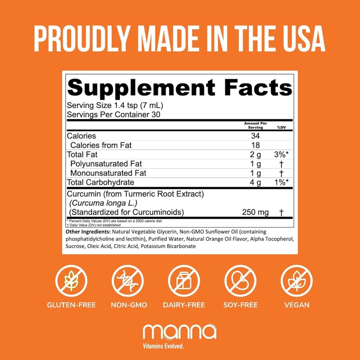 Manna Vitamins Evolved Liposomal Liquid Curcumin - Suppviv