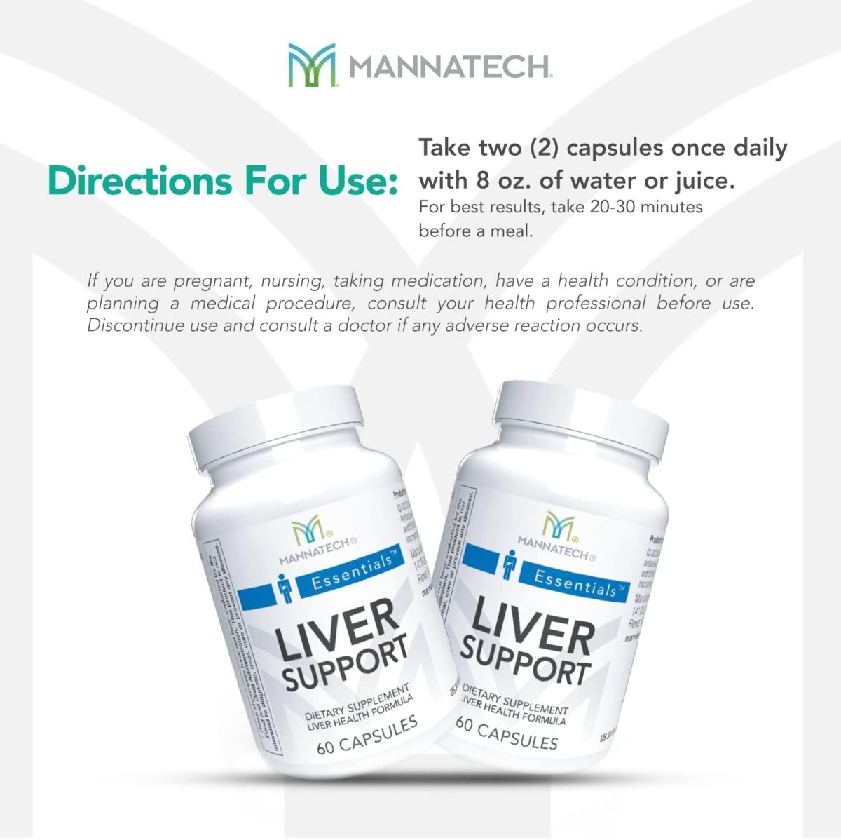 Mannatech Liver Support 60 Capsules - Liver Detox & Cleanse - Suppviv