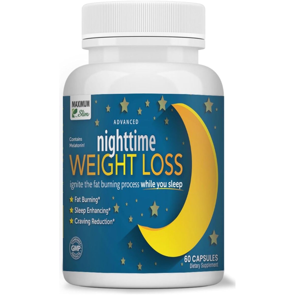 Maximum Slim Advanced Nighttime (Fat Burning) Weight Loss Support 60 Count - Suppviv