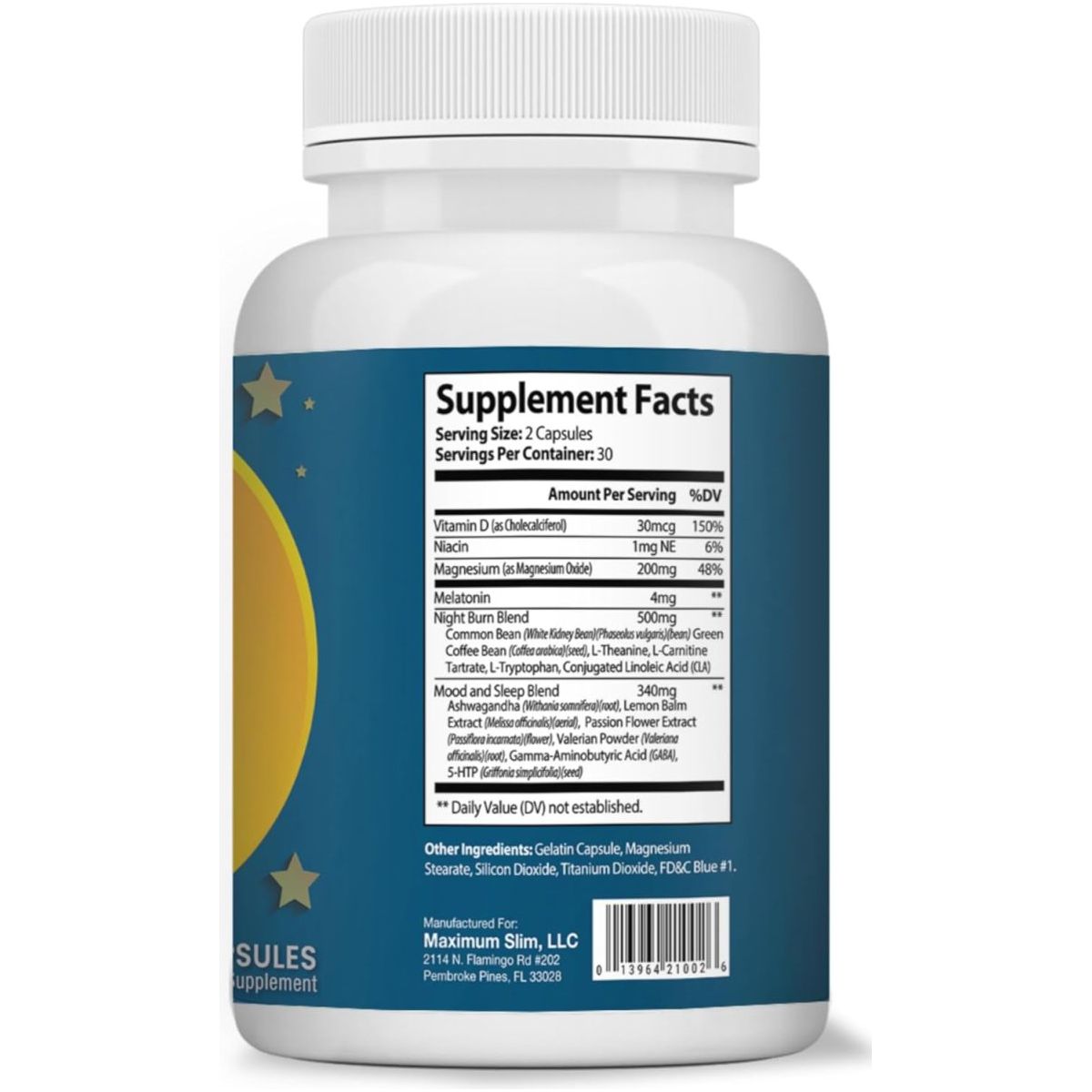 Maximum Slim Advanced Nighttime (Fat Burning) Weight Loss Support 60 Count - Suppviv