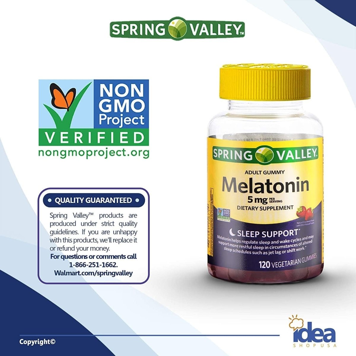 Melatonin Adult Gummies - Sleep Support by Spring Valley 5 Mg 120 Ct - Suppviv