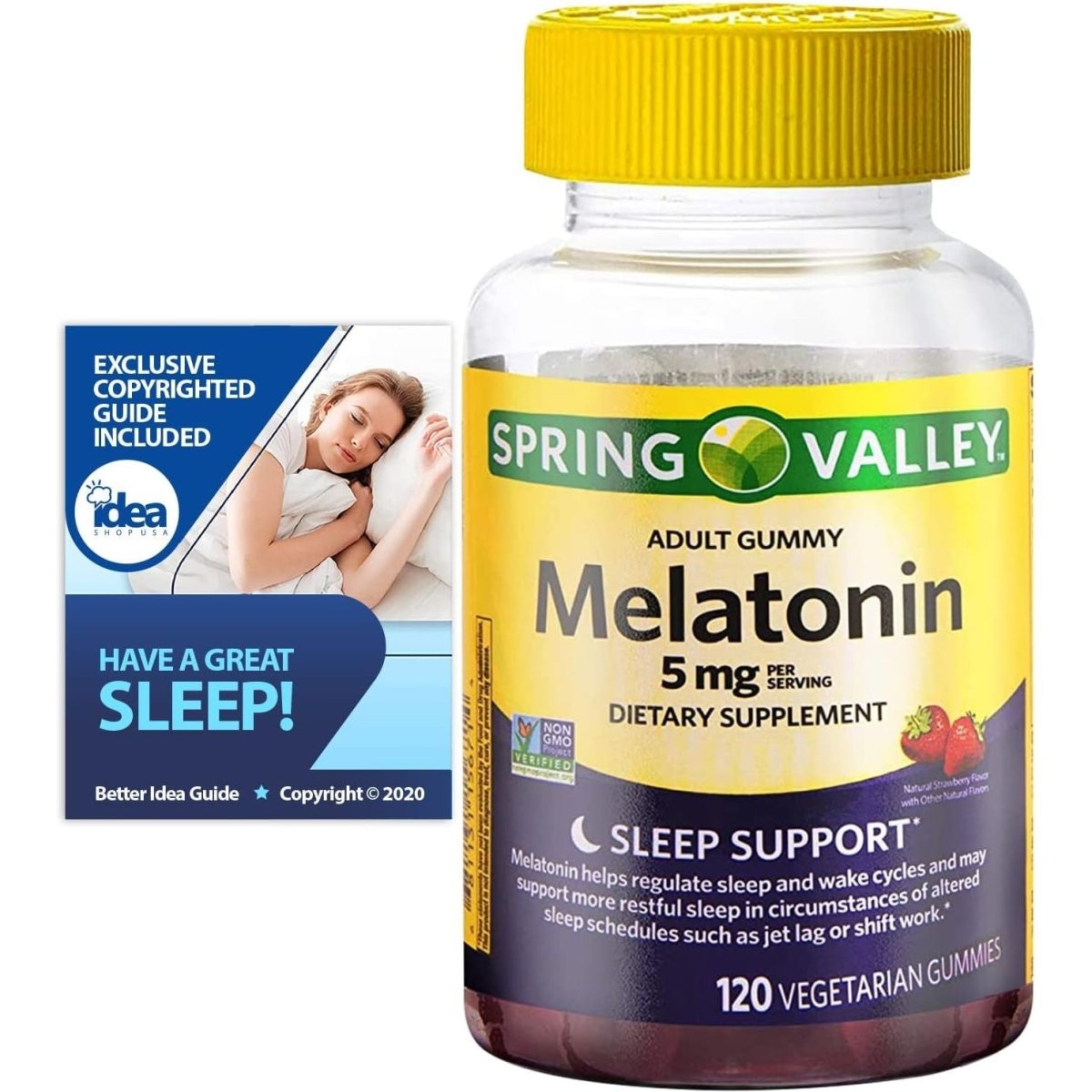 Melatonin Adult Gummies - Sleep Support by Spring Valley 5 Mg 120 Ct - Suppviv