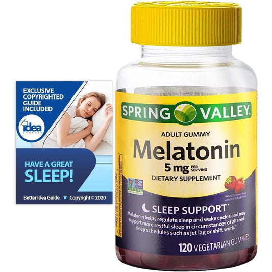 Melatonin Adult Gummies - Sleep Support by Spring Valley 5 Mg 120 Ct - Suppviv