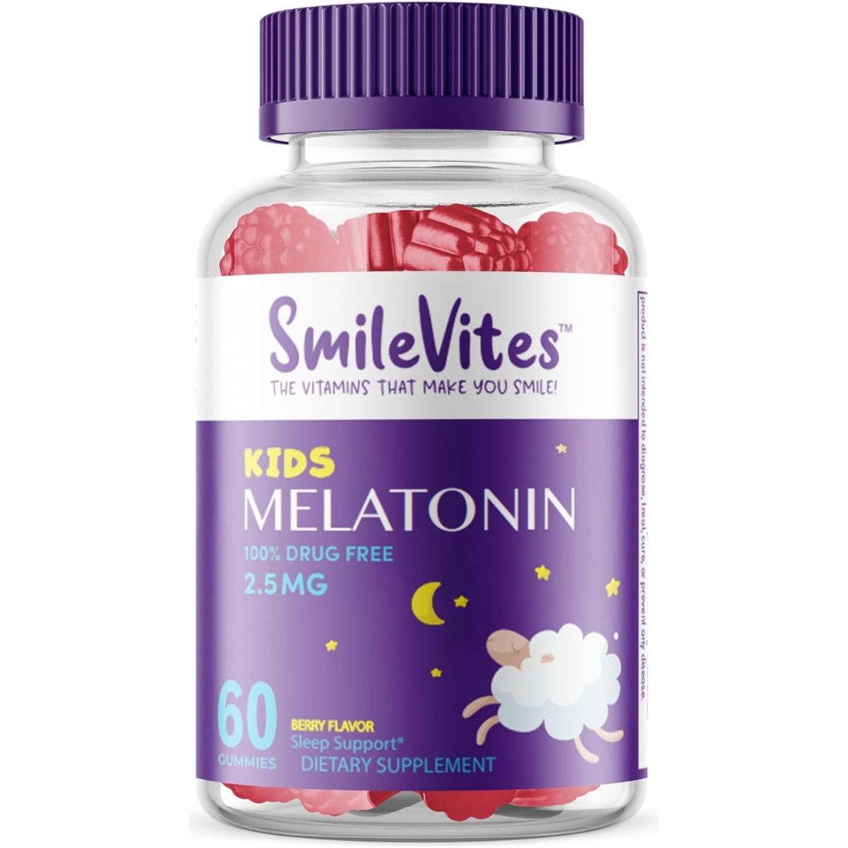 Melatonin Gummies 2.5Mg - Gummy Sleep Aid | Berry Flavor | 60 Count - Suppviv