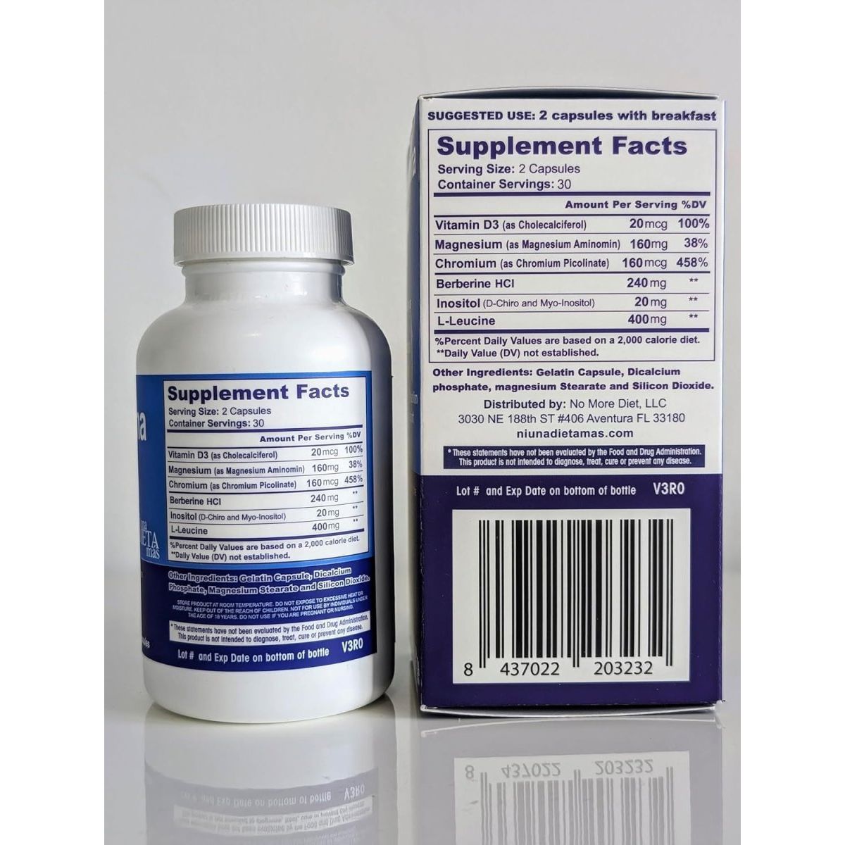 METFORMINA Natural - Weight Loss Aid and Metabolism Support - Dr Salomon (60 Capsules) - Suppviv