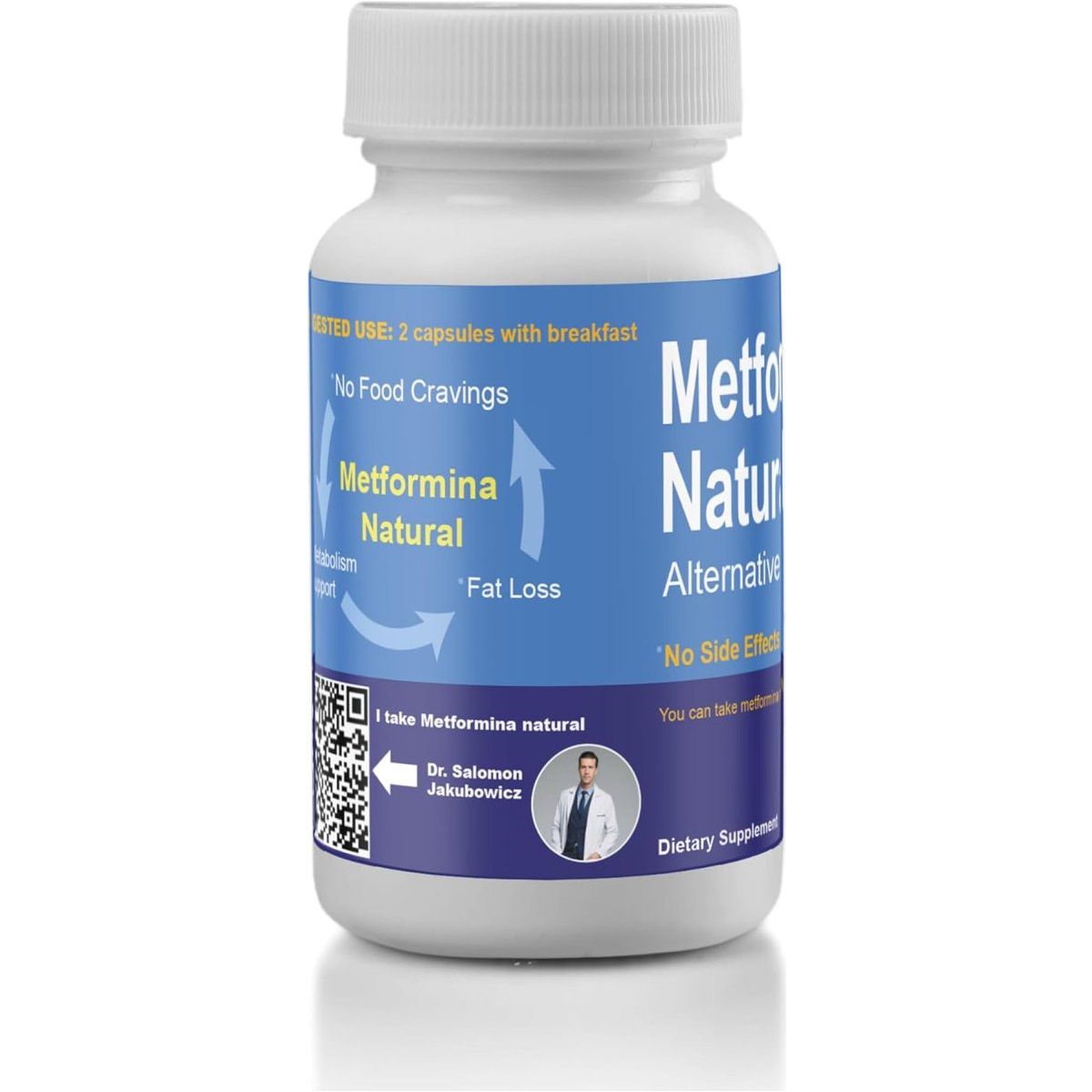 METFORMINA Natural - Weight Loss Aid and Metabolism Support - Dr Salomon (60 Capsules) - Suppviv
