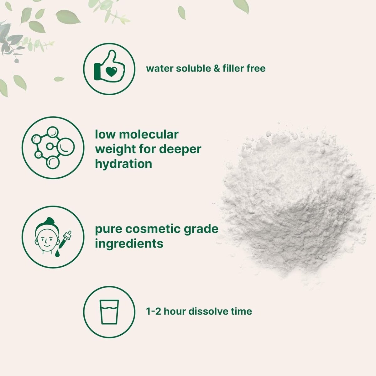 Micro Ingredients Hyaluronic Acid Serum Powder, 100 Grams |Skin Hydration and Moisture Support Supplements | - Suppviv