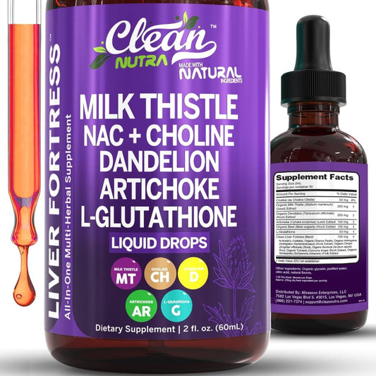 Milk Thistle NAC Liver Cleanse Detox & Repair Drops 1 PACK - Suppviv