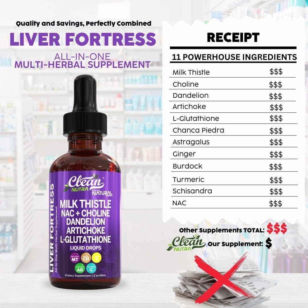 Milk Thistle NAC Liver Cleanse Detox & Repair Drops 1 PACK - Suppviv