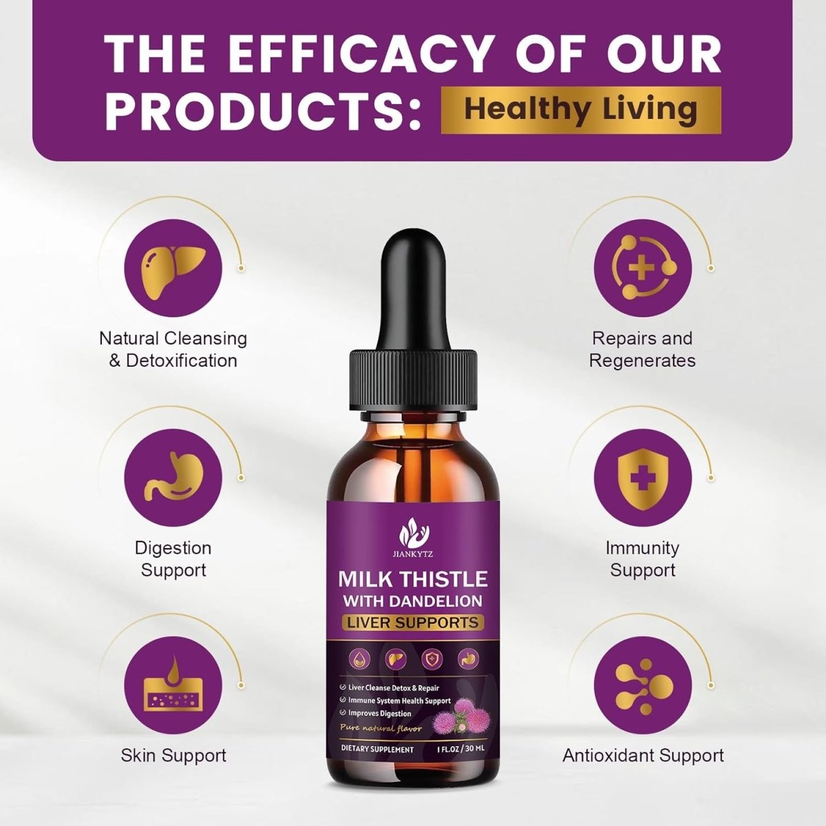 Milk Thistle Supplement for Liver Cleanse Detox & Repair (1 Pack, 1 Fl Oz) - Suppviv