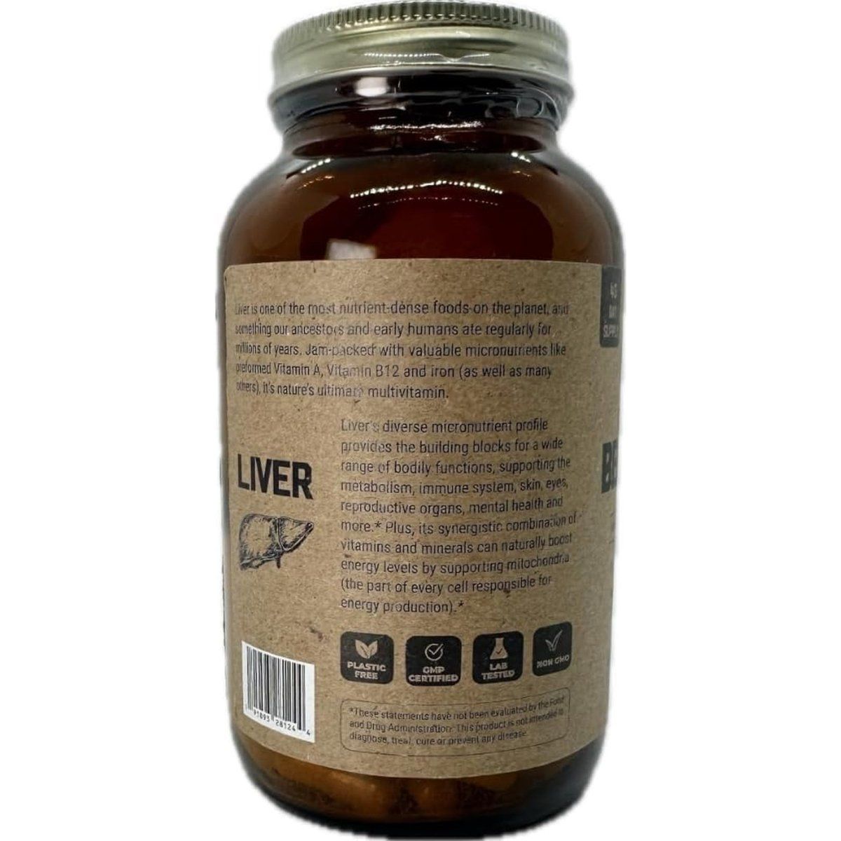 MK Supplements – Grass Fed Beef Liver 3000 Mg 180 Liver Capsules - Suppviv
