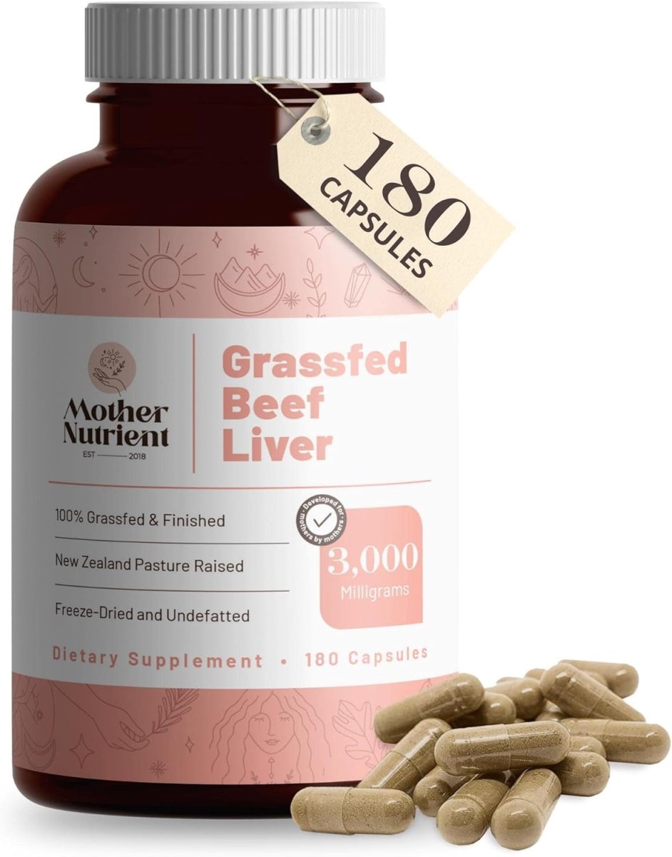 Mother Nutrient 100% Grass Fed Beef Liver Capsules (180 Capsules) - Suppviv