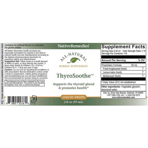 Native Remedies Thyrosoothe - All Natural Herbal Supplement Soothes the Thyroid Gland 59 Ml - Suppviv