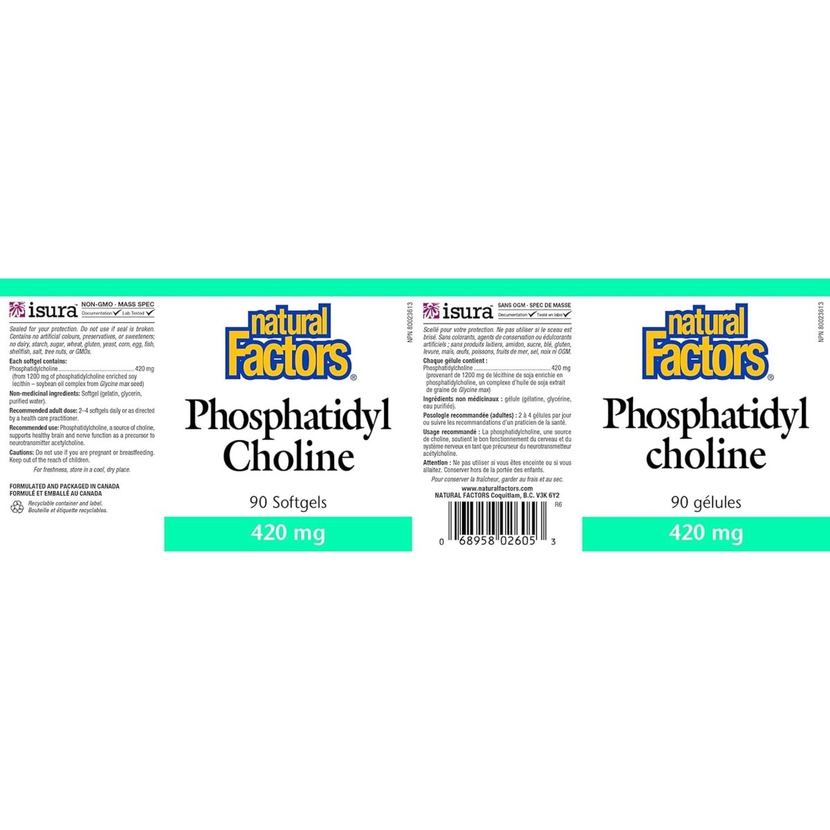 Natural Factors - Phosphatidyl Choline (PC) 420Mg, Supports Healthy Liver Function, 90 Soft Gels - Suppviv