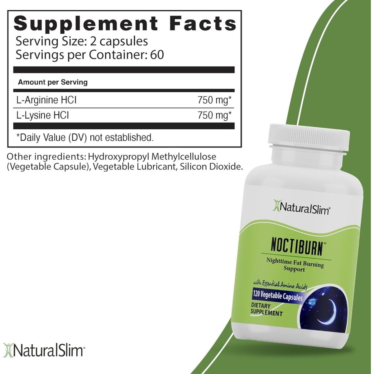 Naturalslim Noctiburn Night Burning & Metabolism Support Supplements 120 Vegetable Capsules - Suppviv