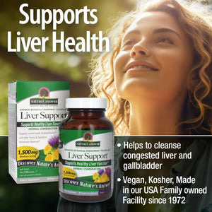 Nature'S Answer Liver Support Herbal Combination Dietary Supplements 1500Mg (90 Capsules) - Suppviv