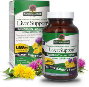 Nature'S Answer Liver Support Herbal Combination Dietary Supplements 1500Mg (90 Capsules) - Suppviv