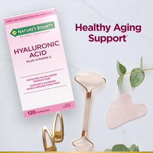 Nature'S Bounty Vitamin C and Hyaluronic Acid Supplement,120 Capsules - , Optimal Solutions Supplements for Skin Health - Suppviv