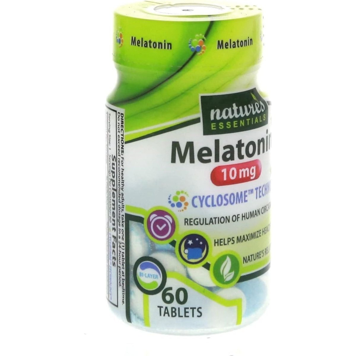 NATURE'S ESSENTIALS Melatonin 10Mg - Advanced Cyclosome Liposomal Delivery 60 Tablets - Suppviv