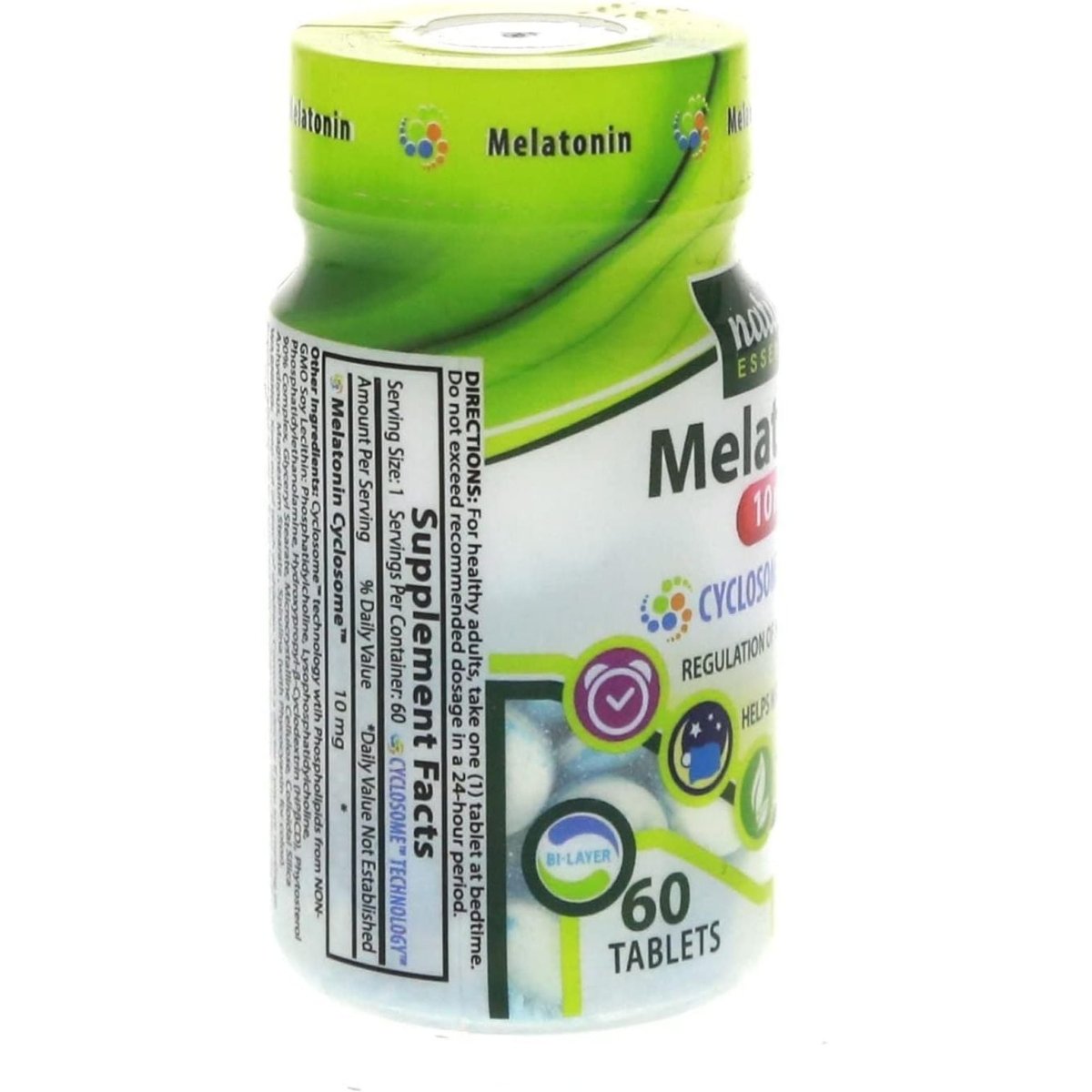 NATURE'S ESSENTIALS Melatonin 10Mg - Advanced Cyclosome Liposomal Delivery 60 Tablets - Suppviv