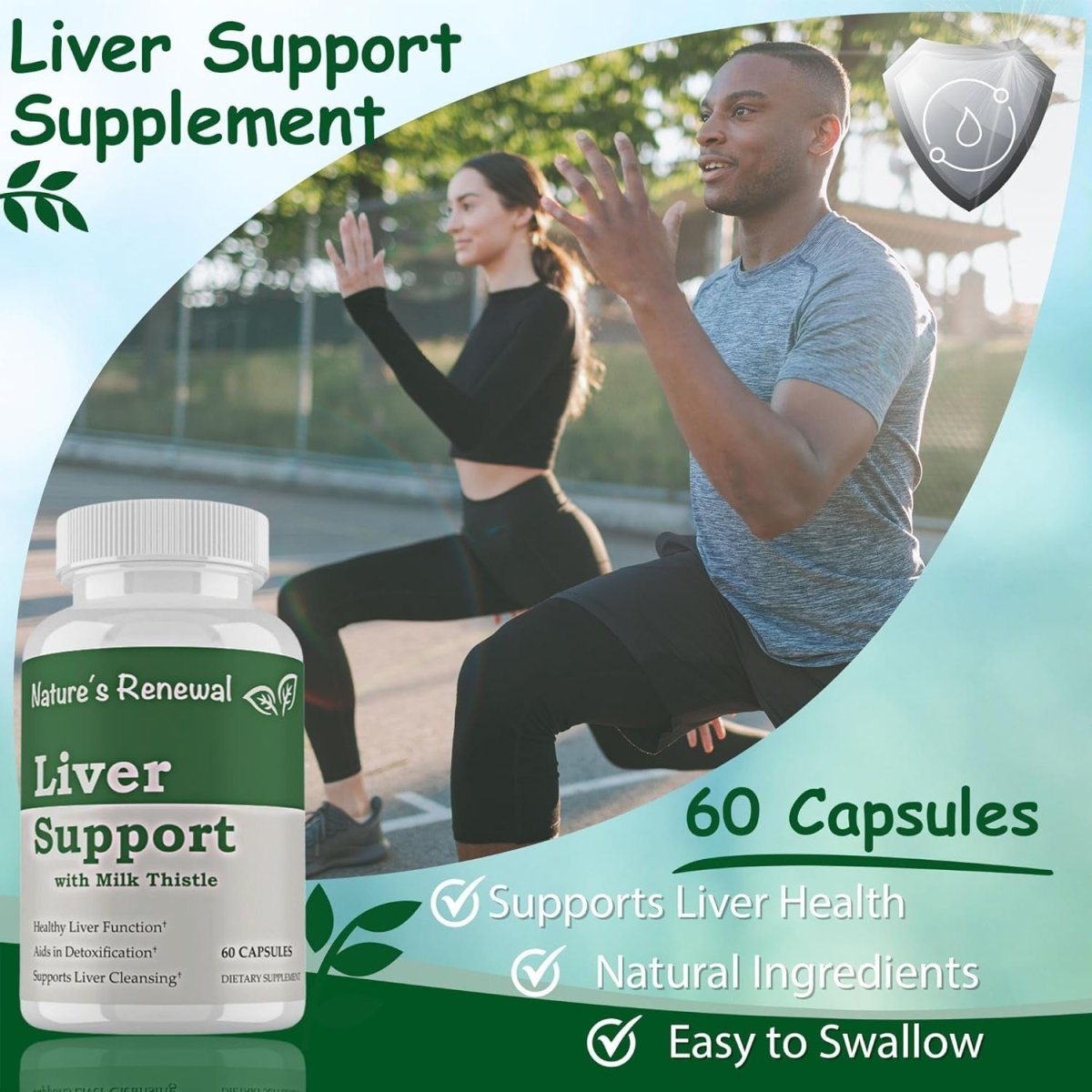 Nature'S Renewal Liver Support Cleanse Detox Repair Formula with Milk Thistle 60 Capsules - Suppviv