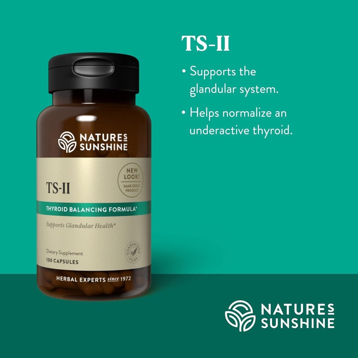 Nature'S Sunshine TS II W/Hops, Supports Thyroid Function 100 Capsules - Suppviv